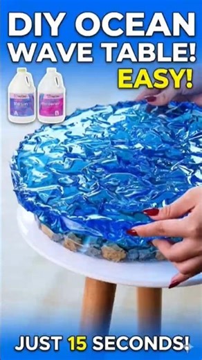 DIY Ocean Table in 15 Seconds! 🌊✨ #shorts