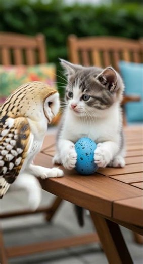 When the Kitten Protects the Egg… and the Cuteness Overload Happens