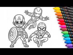 SPIDER-MAN X IRON-MAN X CAPTAIN AMERICA Coloring Pages | The Avengers