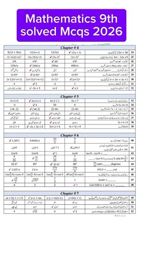 9th class math guess 2026 #9th