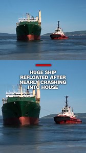 300K views · 1.8K reactions | A larger container ship has been refloated after nearly crashing into a house in Norway. According to local police, the navigator had fallen asleep at the helm. | CNN | Facebook