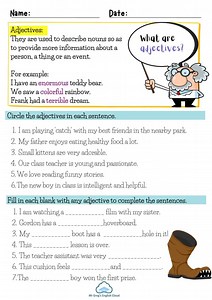 Grade 4 Adjectives Worksheets - Mr. Greg
