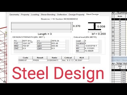 #22 Steel Design in Staad Pro Advance connect Edition[Staad Pro Advance connect edition tutorial-22]