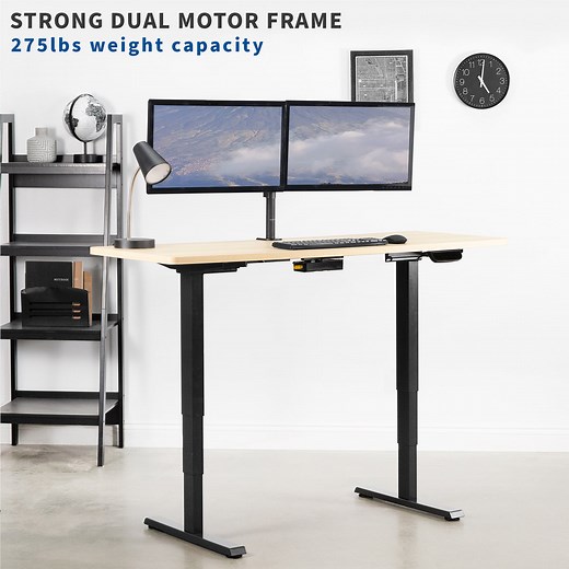 Electric Dual Motor Desk Frame with Push Button Memory Controller