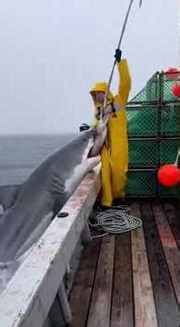 GIANT Shark Steals Swordfish Right Off The Boat! 😱🦈