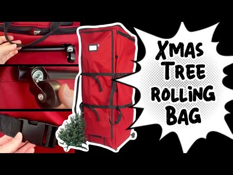 Christmas Tree Storage Bag with Wheels | Rolling Dolly Heavy Duty Frame Xmas Decor Duffel Solution