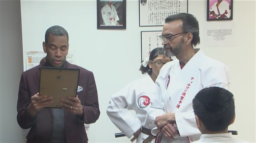 Sacred sword ceremony at Rochester karate studio