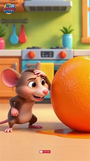 Tiny Mouse vs Giant Orange 🍊😂 | Funny AI 3D Cartoon | Ai cartoon world