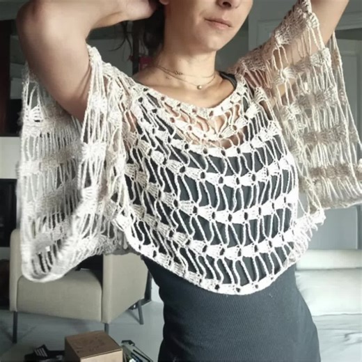 Boho Crochet Lace Shrug Pattern PDF – Open Knit Capelet, DIY Elegant Wrap - Etsy