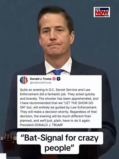 Donald Trump was evacuated from the White House correspondents dinner after shots fired, another assassination attemptSenator Bernie Moreno says Democrats and the Media call conservatives Nazis, Hitler and fascists hoping someone crazy will hear it and assassinate them“When you say ‘We're at war and you must do anything you can to make certain that we protect our democracy,’ that is a bat signal to crazy people”“When the media, for example, in my state, the Cincinnati Enquirer, said that after P