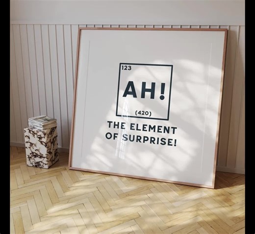 Funny Science Poster – Element of Surprise Chemistry Art (digital Download) - Etsy