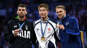 Men's individual foil medal ceremony