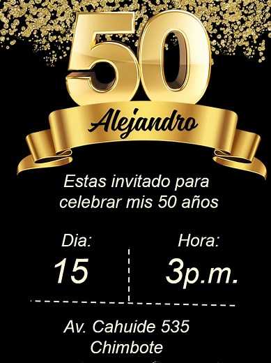 Tarjeta animada de cumpleaños de 50 años para adulto #tarjetaanimada #tarjetasanimadas #tarjetade50años #tarjetadecumpleaños #50años