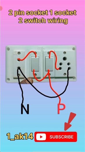 2 pin socket 1 socket 2 switch wiring connection #viral #shorts