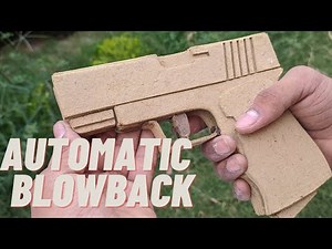 Automatic blowback pistol that shoots || how to cardboard pistol