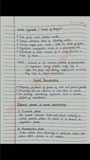 Class 12 Biology | Reproduction in organism handwritten notes | CBSE | JEE | NEET | NCERT | BSEB |