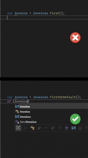 Avoid First() on Empty Collections in C#