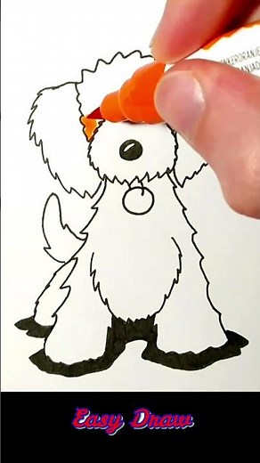 How to Draw a Goldendoodle Puppy #shorts