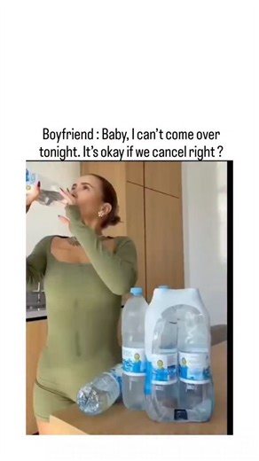 TrendTok Hub 🚀 on Instagram: "The post features a humorous video of a woman dramatically chugging multiple water bottles while appearing tearful, symbolizing exaggerated disappointment when her boyfriend cancels plans, with innuendo about preparing for intimacy. Posted by @anj_shas , a meme and fun video account, it garnered over 11,000 likes and 7 million views in under 24 hours, sparking replies joking about the "wasted effort" in hydration for squirting. This taps into relatable relationship
