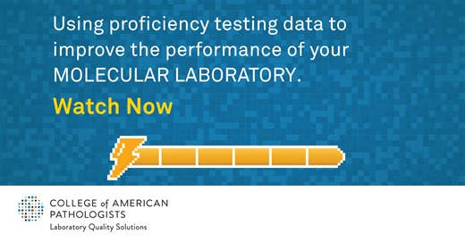 Power up your #MolecularOncology laboratory! Discover the power of proficiency testing in comparing laboratory-developed tests & FDA-approved assays, presented by Joel Moncur, MD, PhD, MS, FCAP: https://brnw.ch/21wIr27 | College of American Pathologists
