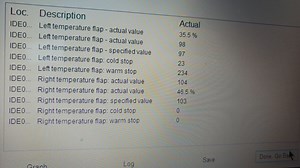 Right Temperature flap fault code