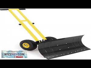 Snow Shovel for Driveway Snow Pusher with Wheels 29"x19.8" and Angled Blade