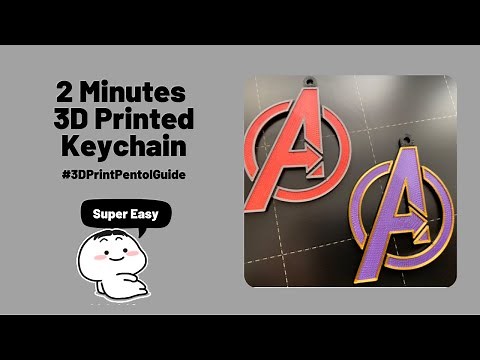 How Make Multi Color 3D Printed Keychain in 2 Minutes