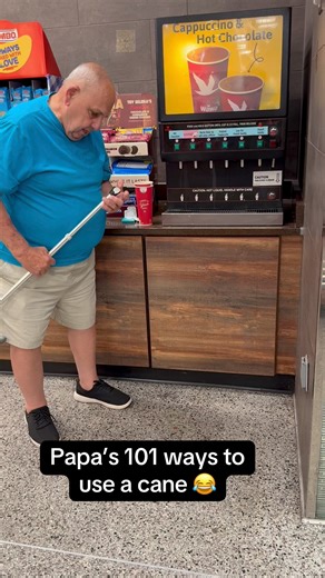 In case you needed to know all the ways you could use a cane 😂😂😂🦯 #laugh #papa #hilarious #grandpa #funny | thejockandbelleshow