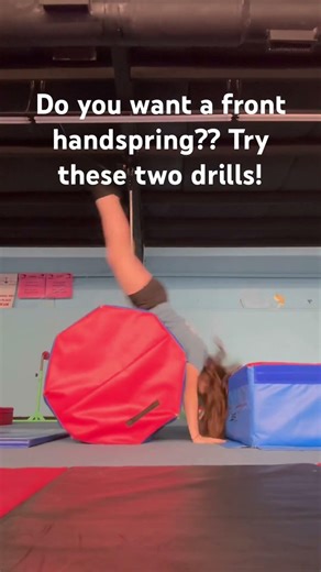 How to get a front handspring! 2 drills! #gymnastics #foryou #gymnast #fronthandspring #foryou