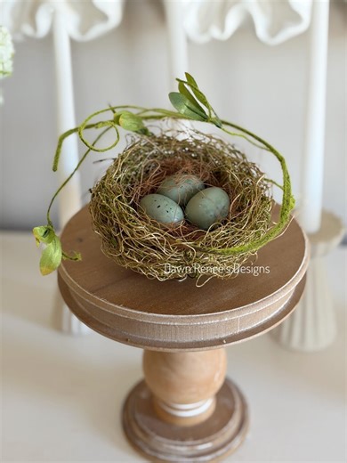 Robins Egg Birds Nest With Moss Vine, 3 Speckled Faux Eggs, Spring Decor, Wreath Making - Etsy
