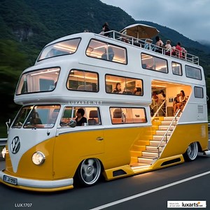 217K views · 2.2K reactions | Hit the road in this VW Bus Inspired RV! ✨ Adventure meets retro style—your next journey just got cooler. #VWBusRV #RetroAdventure #RoadTripGoals | LuxArts | Facebook