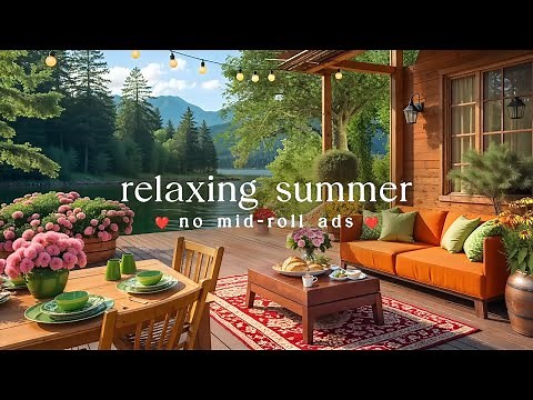 (NO MID-ROLL ADS) Calm & Relaxing Summer Jazz 🌸 Summer Coffee Shop Ambience, Calming Bossa Nova Jazz
