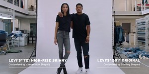 5.3K views · 20 reactions | Get a first look at the custom Levi's designed by Chanel Iman and Sterling Shepard, available exclusively on Amazon Fashion. https://amzn.to/2Fu7cju | Amazon Fashion | Facebook