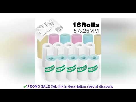 16Rolls Thermal Printer Papers 57x25mm Self-adhesive Thermal Papers HD Color Label Printers for Inkl