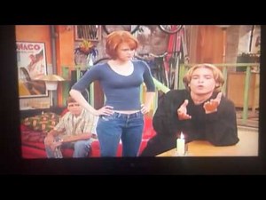 Rachel (Maitland Ward) pretends to give into Eric's phony sensitivity in Boy Meets World