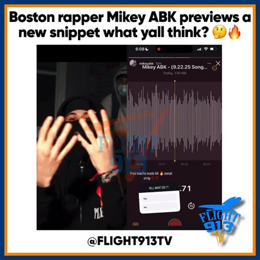 Flight913 TV🎬 on Instagram: "Boston rapper Mikey ABK previews a new snippet what yall think? 🤔🔥 Follow Our Official Page @flight913tv 📲 #boston #bostonmusic #bostonmusicscene #youngrapper #brockton #brocktonma #brocktonmusic #massachusetts #viral #explorepage #explore #youngrappers #dorchestermusic #bostonrapper #bostonrap #roxbury #newenglandmusic #roxburyrapper #newmusicalert #flight913tv"