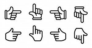 Finger-Zeiger / finger Pfeil-Icon-set