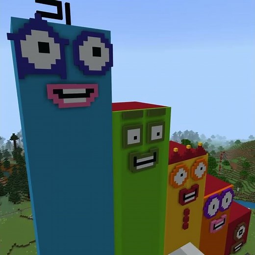 All 30 Giant Minecraft Numberblocks Rollercoaster in 60 Seconds #shorts