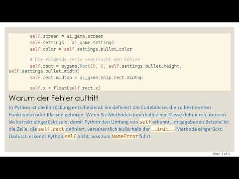 Das NameError: 'self' is not defined in Python verstehen
