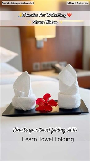 How to Make Elegant Face Towel Folding | Hotel Housekeeping Towel Art ⭐ @mrgariyatowelart