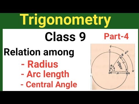 Measurement of Angle class 9|| Relation among radius,arc and central angle of a circle| Trigonometry