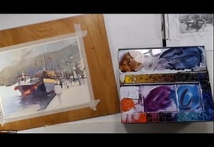 Paint Along: "Croatia Boats" - watercolor painting tutorial with Vladislav Yeliseyev