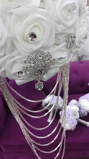 Yasss! We did that! It's so sparkly! 😏😎 We can provide customized bridal, bridesmaid, and flower girl bouquets, boutonnières, and other accessories that match your colors and include the decorations you want. Schedule your free consultation today! https://hollywoodsbridal.as.me