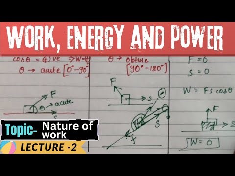 Work energy and power class 11th | Nature of work | chapter 5 class 11th physics ncert