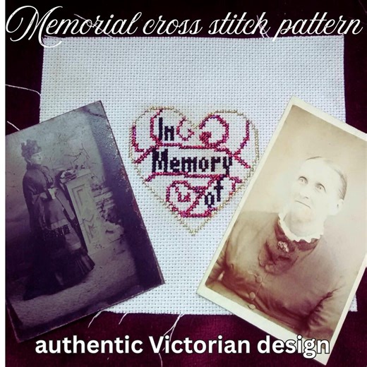 Victorian Mourning Cross Stitch Pattern PDF in Memory of Heart - Etsy UK