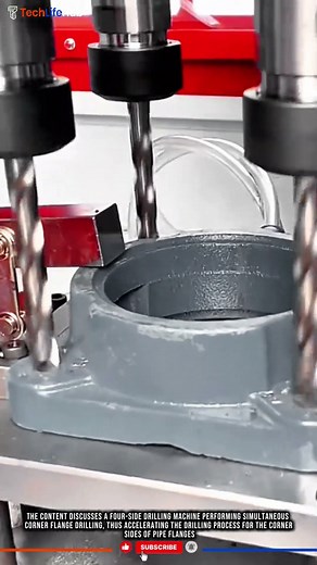 Innovation Four-Side Drilling Machine: Simultaneous Drilling, Rapid Process, Flange Piping #tech