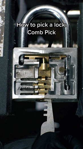Inside perspective of lock being opened with a comb pick. Tool used: Covert Companion four pin comb. #lockpicking #asmr #security #learnontiktok