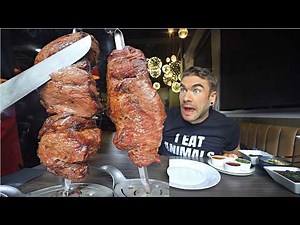 INSANE ALL YOU CAN EAT BRAZILIAN STEAK EATING CHALLENGE | Joel Hansen