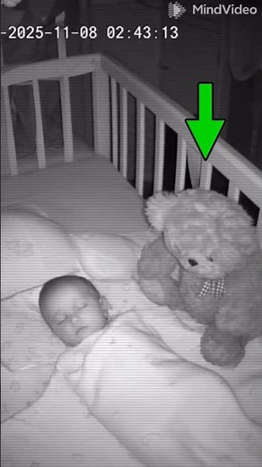 Teddy bear moves by itself next to a sleeping baby 😳🧸 (Caught on Camera!)