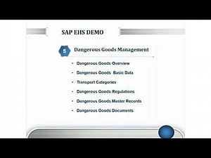 SAP EHS Online Training Demo Session | SAP EHS Tutorial | SAP EHS Overview